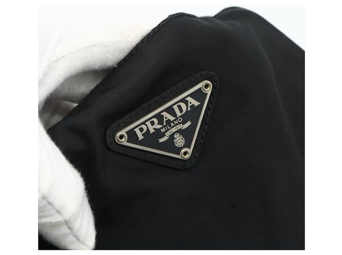 PRADA Borsa a mano in nylon nero argento Auth bs34658 - vista 17