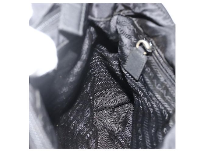 PRADA Borsa a mano in nylon nero argento Auth bs34658 - vista 19