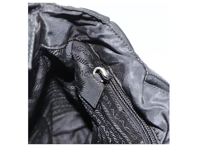 PRADA Borsa a mano in nylon nero argento Auth bs34658 - vista 20