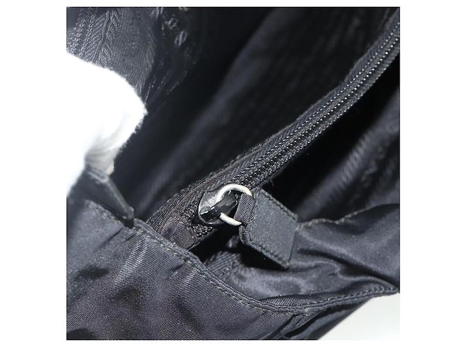 PRADA Borsa a mano in nylon nero argento Auth bs34658 - vista 22