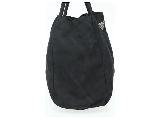 PRADA Borsa a mano in nylon nero argento Auth bs34658 - vista 3