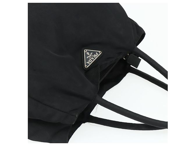 PRADA Borsa a mano in nylon nero argento Auth bs34658 - vista 6