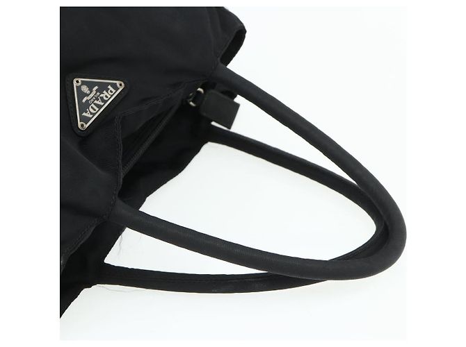 PRADA Borsa a mano in nylon nero argento Auth bs34658 - vista 7