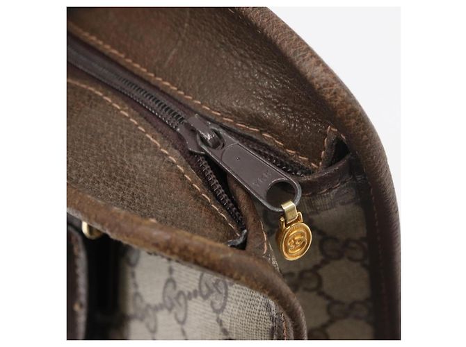 Borsa tote Gucci GG Supreme Web Sherry Line in PVC beige e oro 010 378 Auth ep14443 D'oro - vista 10
