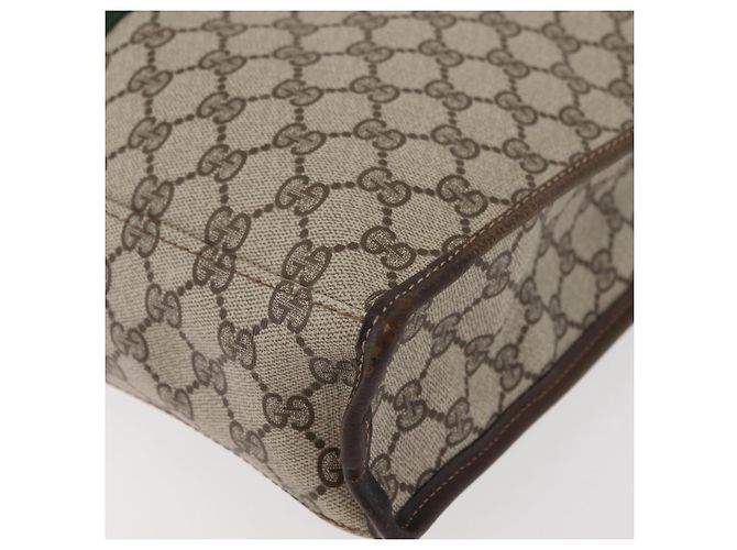 Borsa tote Gucci GG Supreme Web Sherry Line in PVC beige e oro 010 378 Auth ep14443 D'oro - vista 15