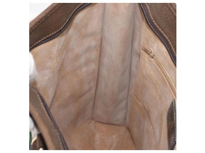 Borsa tote Gucci GG Supreme Web Sherry Line in PVC beige e oro 010 378 Auth ep14443 D'oro - vista 20