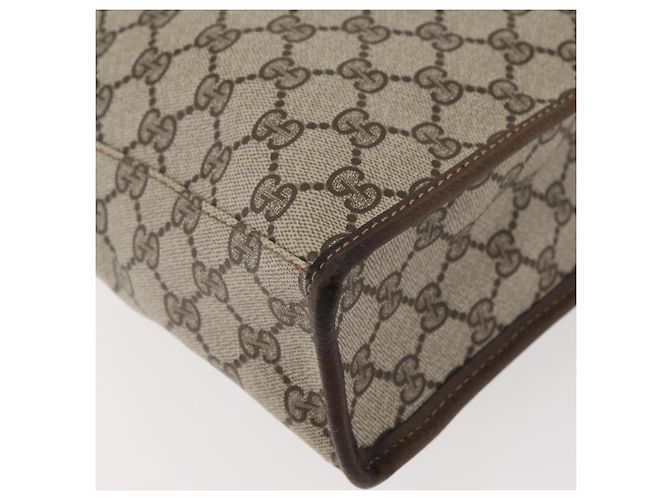 Borsa tote Gucci GG Supreme Web Sherry Line in PVC beige e oro 010 378 Auth ep14443 D'oro - vista 9
