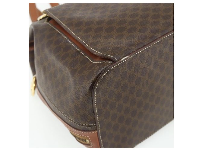 Céline CELINE Macadam Canvas Backpack PVC Leather Brown Gold Auth 176902 Golden - view 10