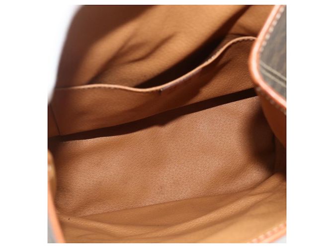 Céline CELINE Macadam Canvas Backpack PVC Leather Brown Gold Auth 176902 Golden - view 11