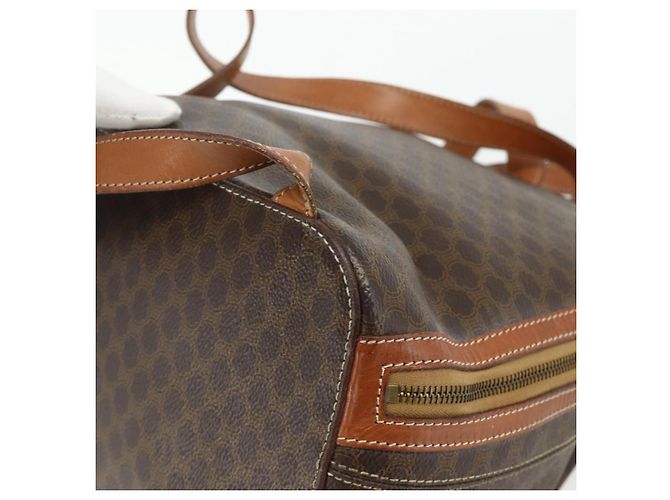 Céline CELINE Macadam Canvas Backpack PVC Leather Brown Gold Auth 176902 Golden - view 16