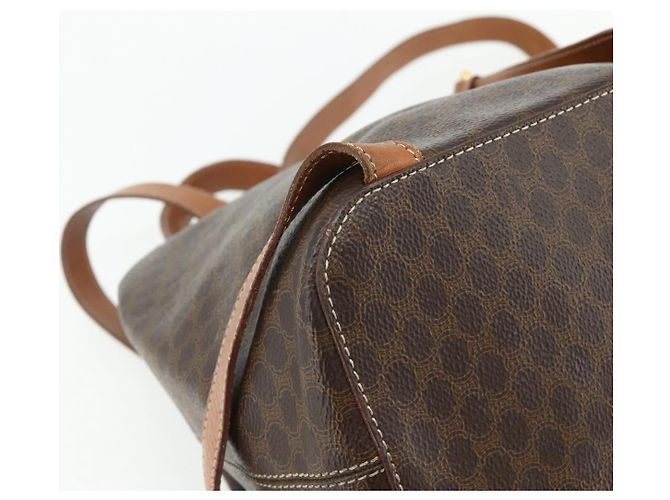 Céline CELINE Macadam Canvas Backpack PVC Leather Brown Gold Auth 176902 Golden - view 17