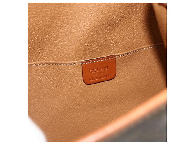 Céline CELINE Macadam Canvas Backpack PVC Leather Brown Gold Auth 176902 Golden - view 19