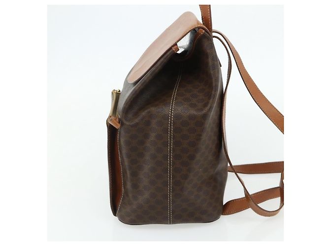 Céline CELINE Macadam Canvas Backpack PVC Leather Brown Gold Auth 176902 Golden - view 4