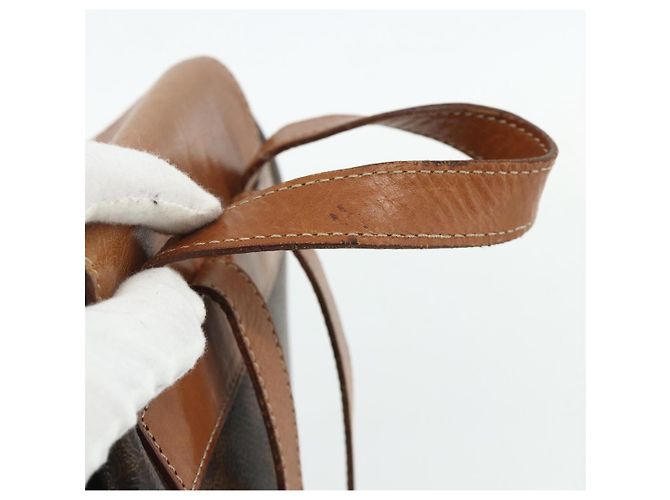 Céline CELINE Macadam Canvas Backpack PVC Leather Brown Gold Auth 176902 Golden - view 7