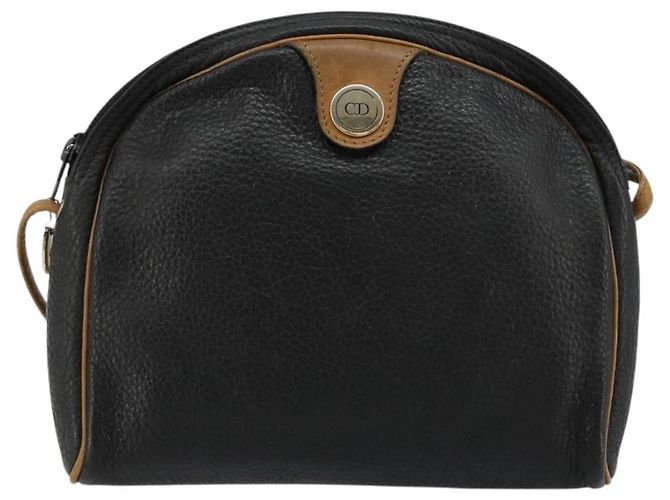 Borsa a Spalla Christian Dior in Pelle Nera e Oro Auth ep14178 Nero D'oro - vista 13