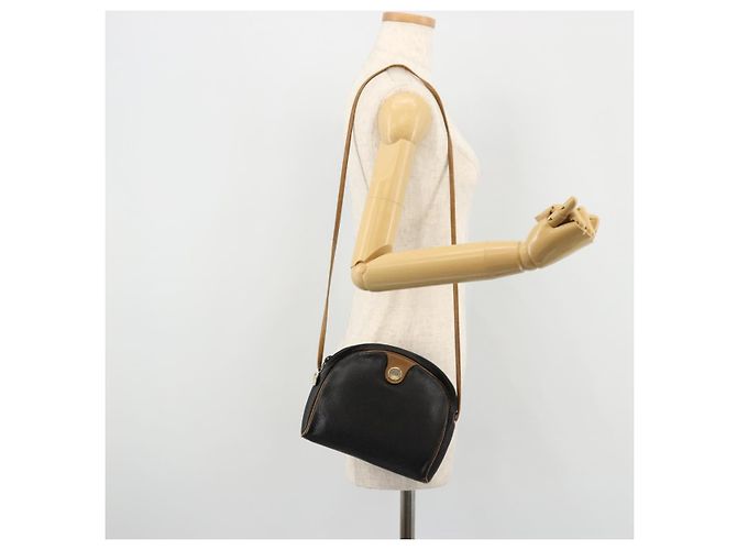 Borsa a Spalla Christian Dior in Pelle Nera e Oro Auth ep14178 Nero D'oro - vista 20