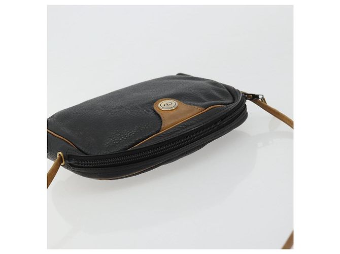 Borsa a Spalla Christian Dior in Pelle Nera e Oro Auth ep14178 Nero D'oro - vista 6