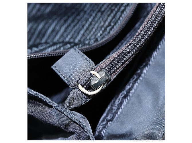 PRADA Borsa a mano in nylon blu navy argento autentica bs34478 - vista 22