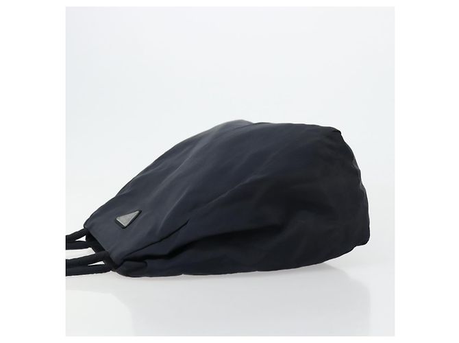 PRADA Borsa a mano in nylon blu navy argento autentica bs34478 - vista 4