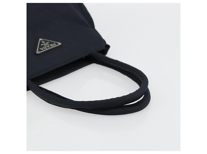 PRADA Borsa a mano in nylon blu navy argento autentica bs34478 - vista 7