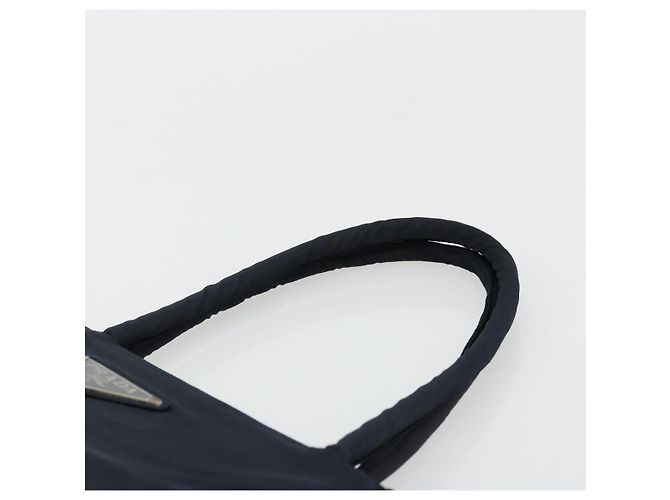 PRADA Borsa a mano in nylon blu navy argento autentica bs34478 - vista 8