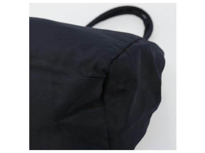 PRADA Borsa a mano in nylon blu navy argento autentica bs34478 - vista 9