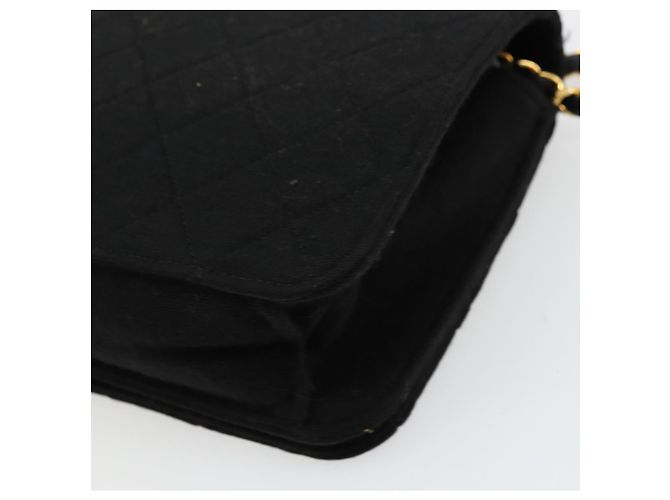 CHANEL Borsa a Spalla Matelassé Catena Cotone Nero Oro CC Auth bs34514 D'oro - vista 16