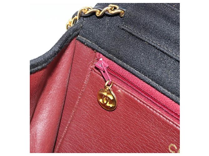 CHANEL Borsa a Spalla Matelassé Catena Cotone Nero Oro CC Auth bs34514 D'oro - vista 24