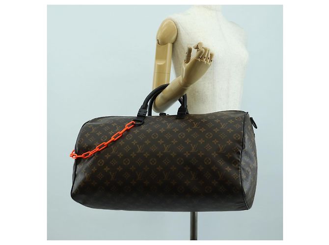 LOUIS VUITTON Monogram Virgil Abloh Keepall Band 50 Borsa M44471 Auth YKZ1415M Monogramma - vista 25