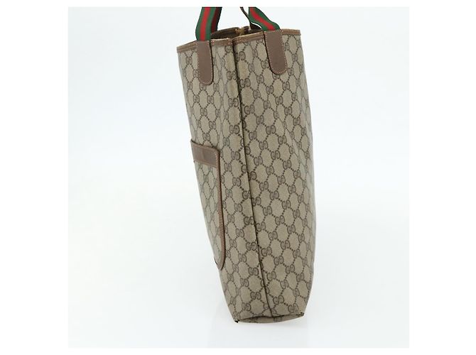 Borsa Sherry Line GG Supreme Web di GUCCI in PVC Beige Rosso Verde 89 02 003 Auth 177437 - vista 4