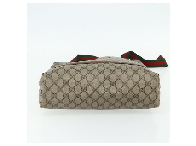 Borsa Sherry Line GG Supreme Web di GUCCI in PVC Beige Rosso Verde 89 02 003 Auth 177437 - vista 5