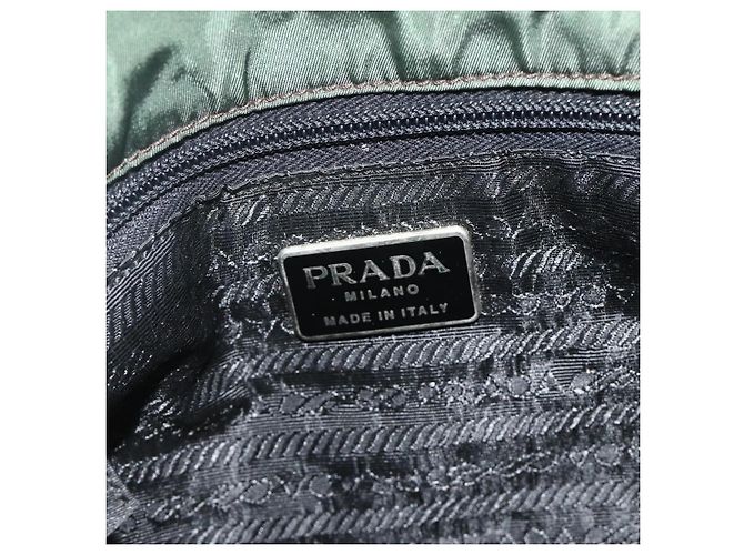 PRADA Borsa a mano in nylon verde argento Auth bs34677 - vista 10