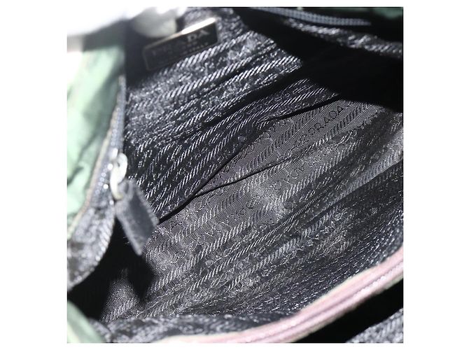 PRADA Borsa a mano in nylon verde argento Auth bs34677 - vista 11