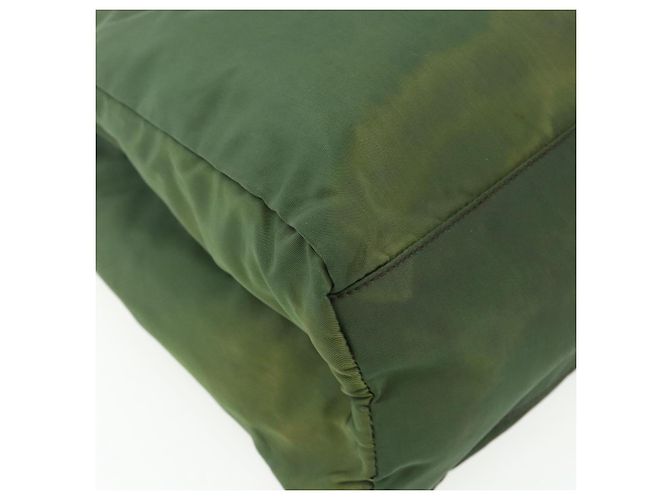PRADA Borsa a mano in nylon verde argento Auth bs34677 - vista 15