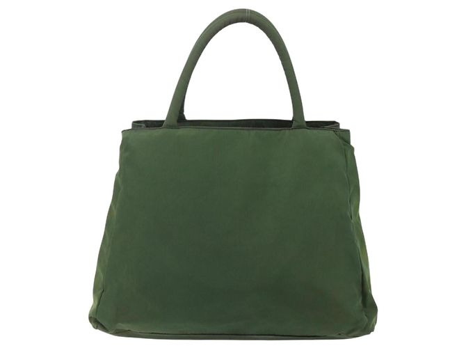 PRADA Borsa a mano in nylon verde argento Auth bs34677 - vista 2