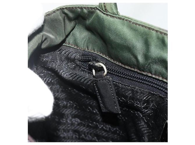 PRADA Borsa a mano in nylon verde argento Auth bs34677 - vista 20
