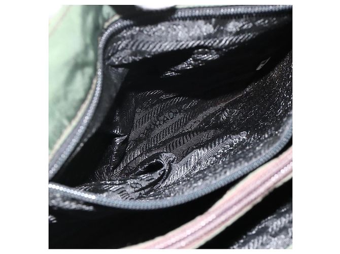 PRADA Borsa a mano in nylon verde argento Auth bs34677 - vista 21