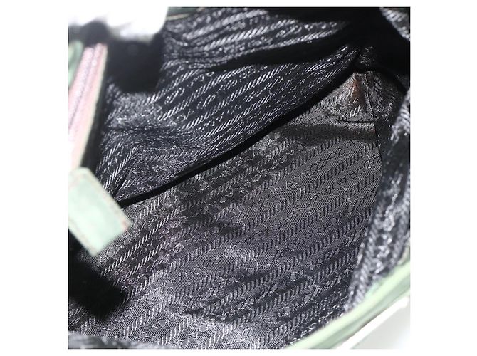 PRADA Borsa a mano in nylon verde argento Auth bs34677 - vista 24