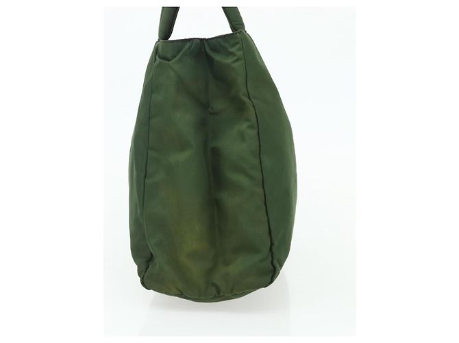 PRADA Borsa a mano in nylon verde argento Auth bs34677 - vista 3