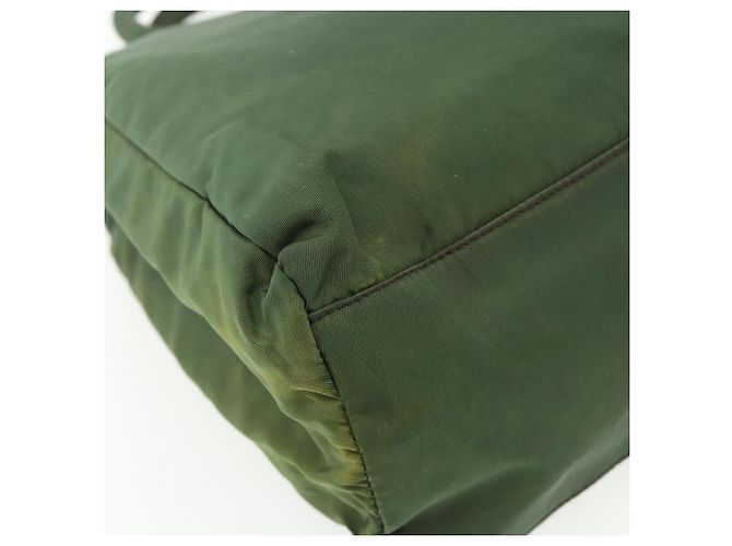 PRADA Borsa a mano in nylon verde argento Auth bs34677 - vista 9