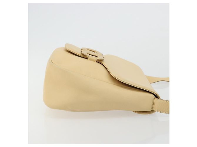 Borsa a Spalla Gancini in Pelle Avorio Argento Auth BA12266 di Salvatore Ferragamo - vista 3