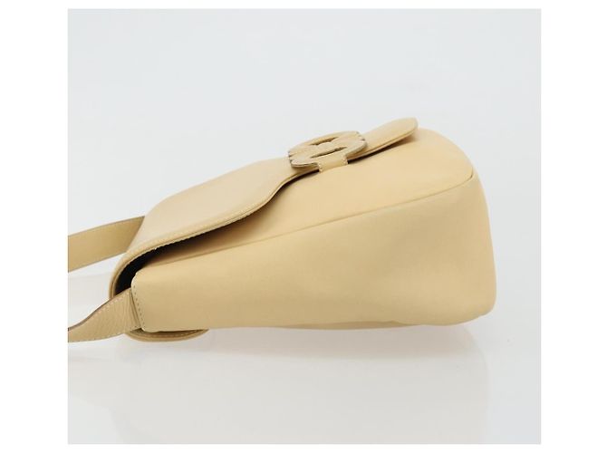 Borsa a Spalla Gancini in Pelle Avorio Argento Auth BA12266 di Salvatore Ferragamo - vista 4