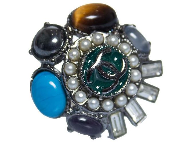 Chanel, orecchino a clip multicolore - vista 2