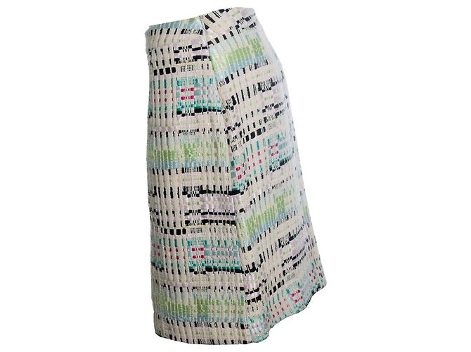 Gonna in tweed multicolore Christian Lacroix Nero Rosa Verde - vista 2