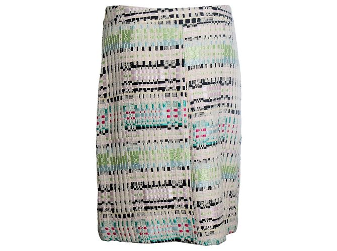 Gonna in tweed multicolore Christian Lacroix Nero Rosa Verde - vista 3