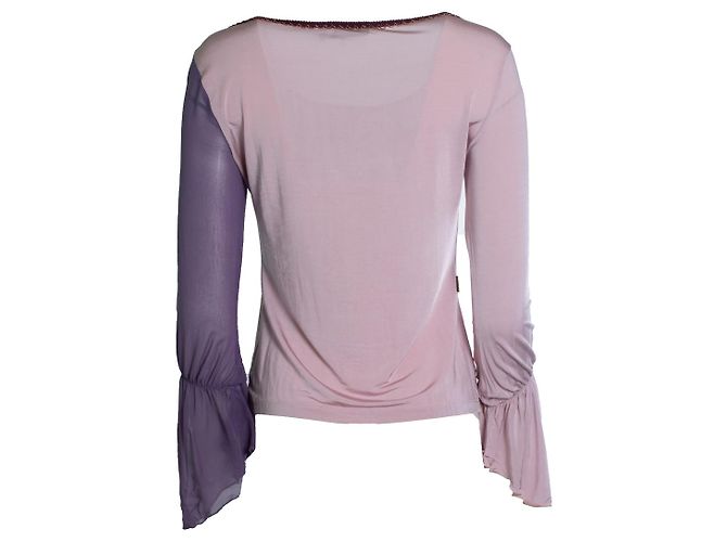 Jeans Moschino, Top rosa con mangas acampanadas - vista 3