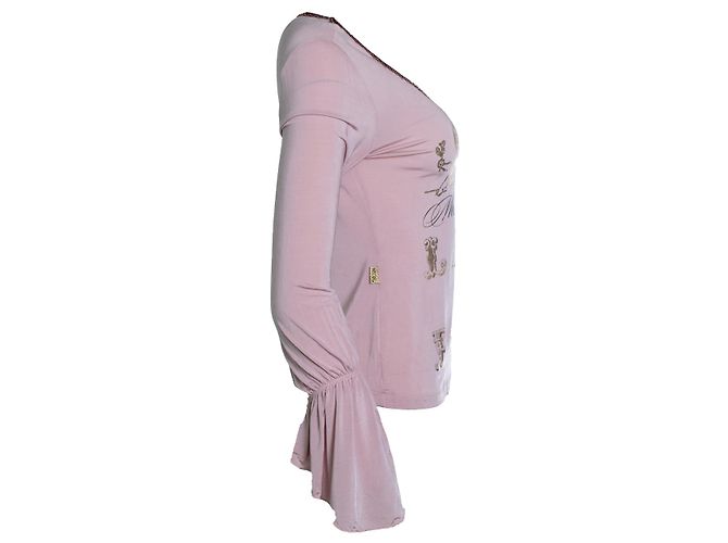 Jeans Moschino, Top rosa con mangas acampanadas - vista 4