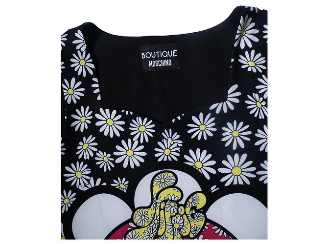 Boutique Moschino, Schwarzes ärmelloses Kleid Mehrfarben - Ansicht 5