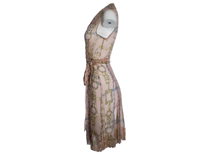 Autre Marque Vestido midi transparente de seda Sophie de Jeff Gallano Rosa - vista 2