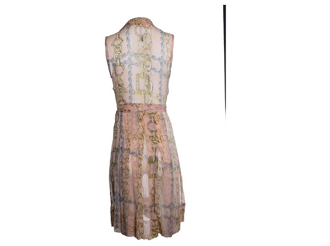 Autre Marque Vestido midi transparente de seda Sophie de Jeff Gallano Rosa - vista 3